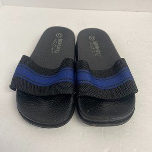 Highland Outfitters Slides Unisex , Foot Bed ,Black Blue Stripe Kid Size 13 I529